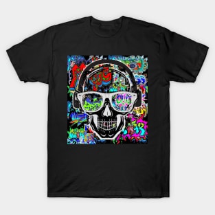 Graffiti Music Skulls T-Shirt